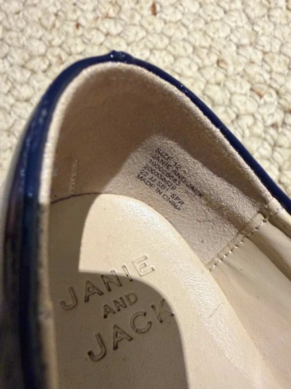 Janie and Jack navy patent ballet flats size 12 girls - Picture 10 of 11